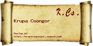 Krupa Csongor névjegykártya